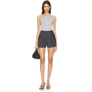 Sovere Enigma Semi Sheer Shorts Pleated High Waist Shorts Grey‎ Womens Size M